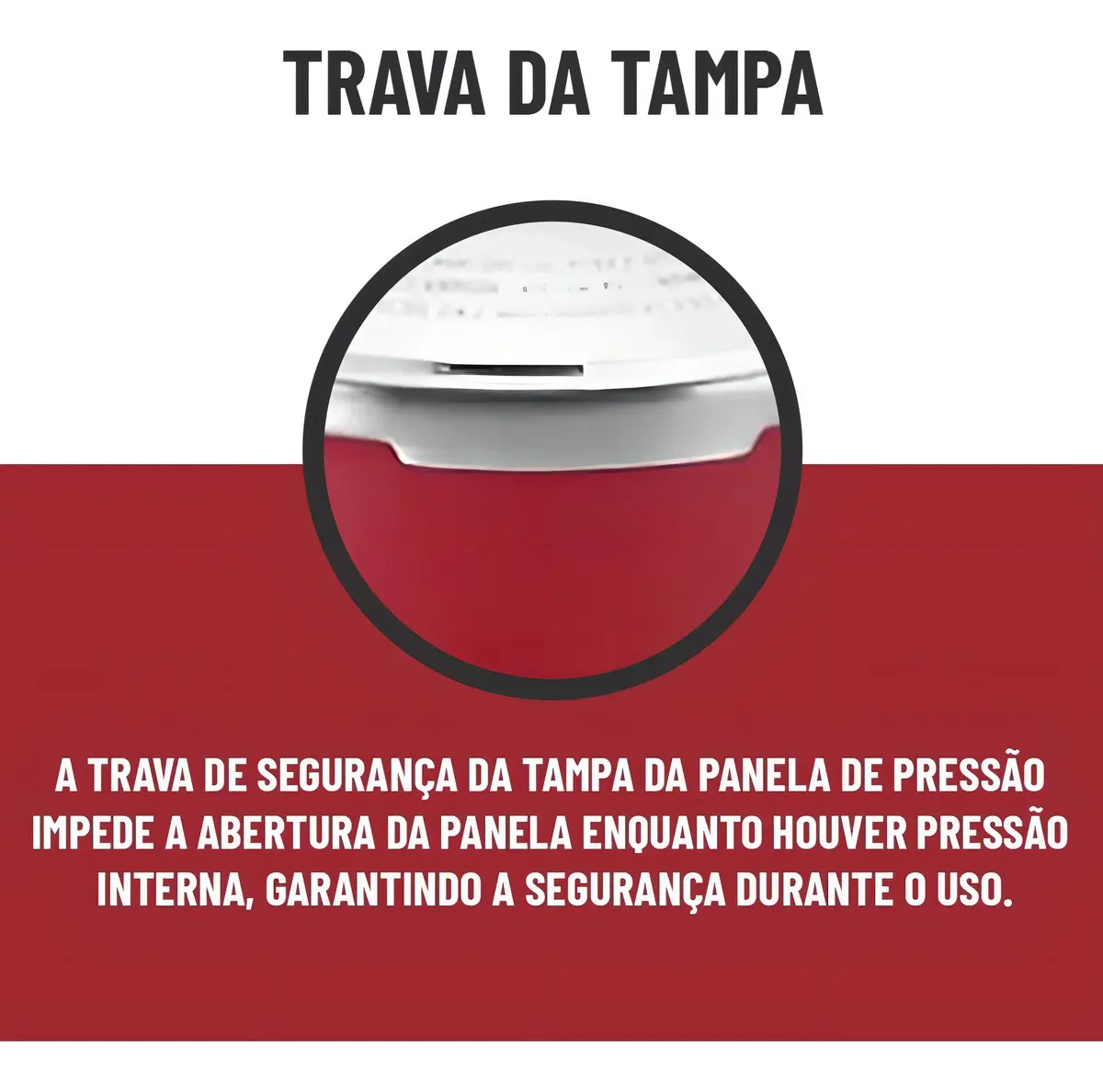 Detalhes da panela de pressão vermelha, imagem 4