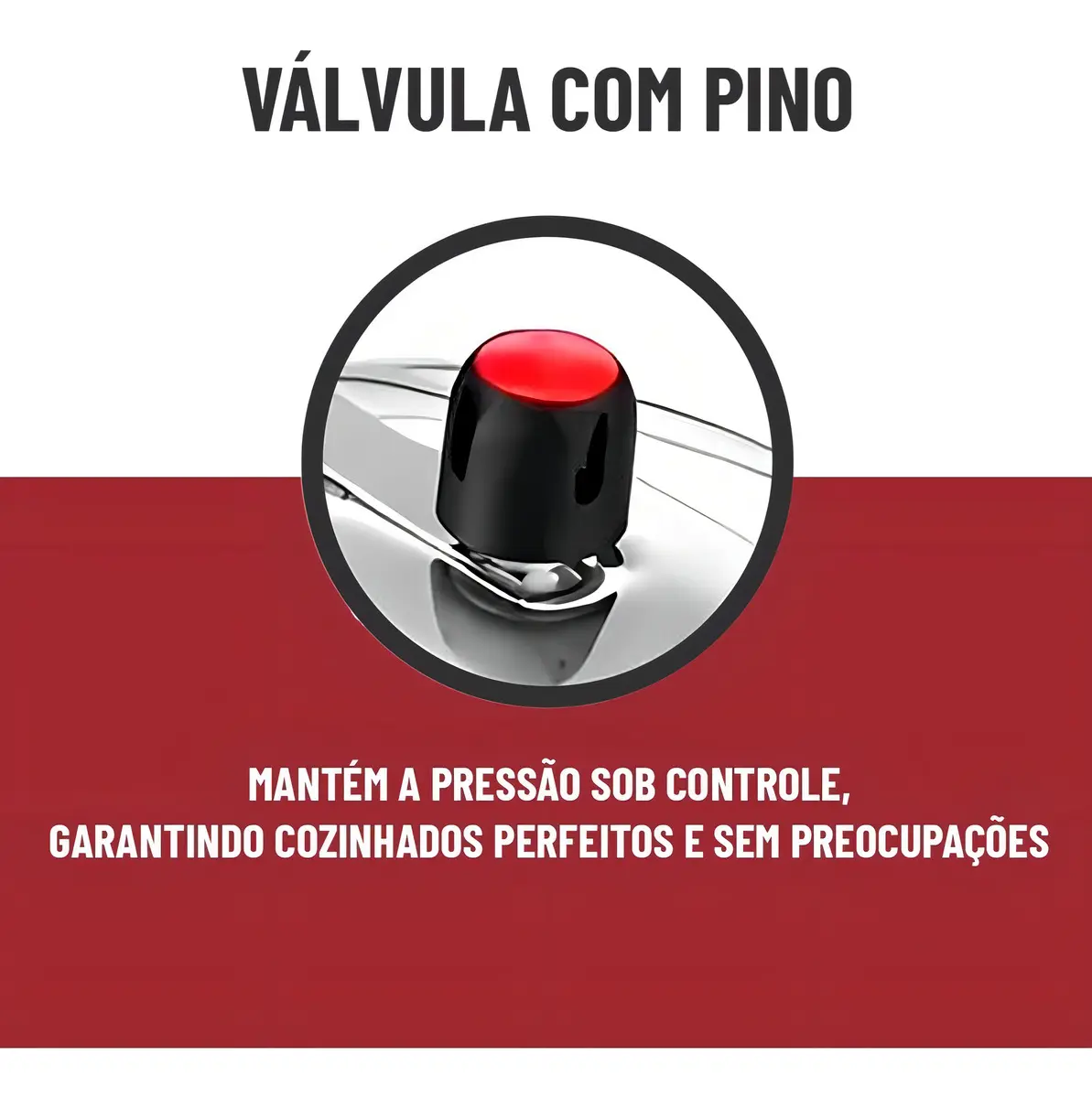 Detalhes da panela de pressão vermelha, imagem 5
