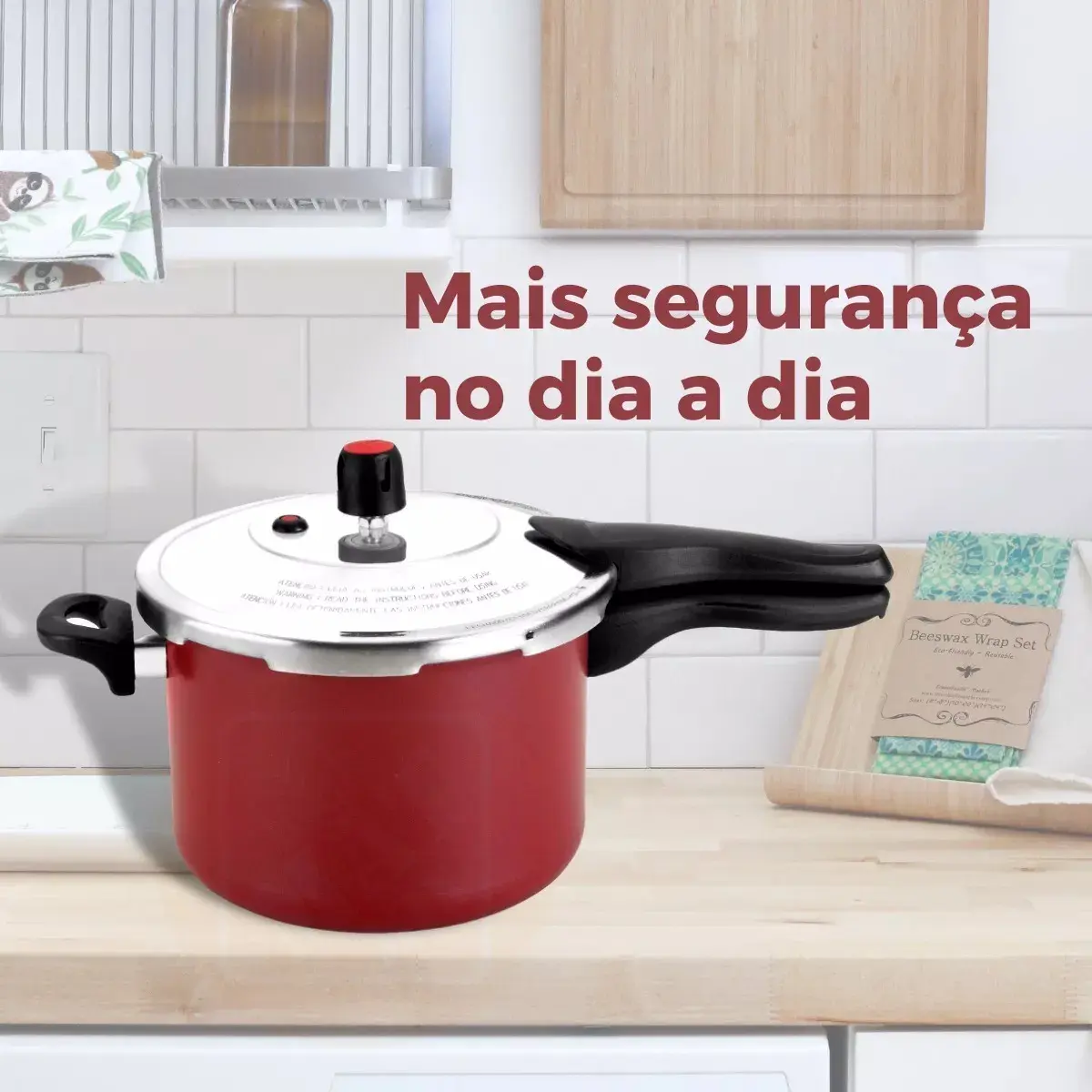 Detalhes da panela de pressão vermelha, imagem 7